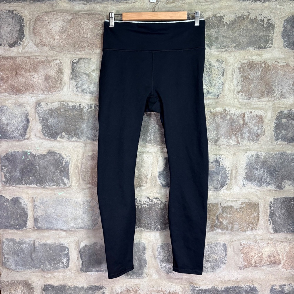 Fabletics Boost PowerHold Black Glitter Crisscross High Rise Leggings Small